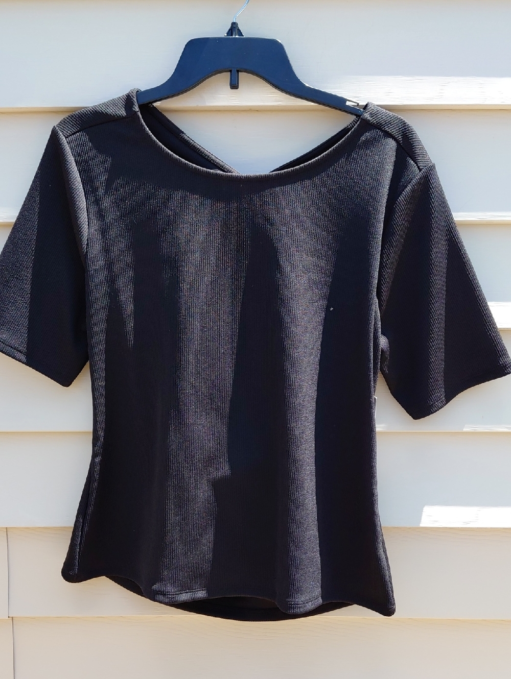 WORTHINGTON Women's Black Cut Out Back  Top - Size Large